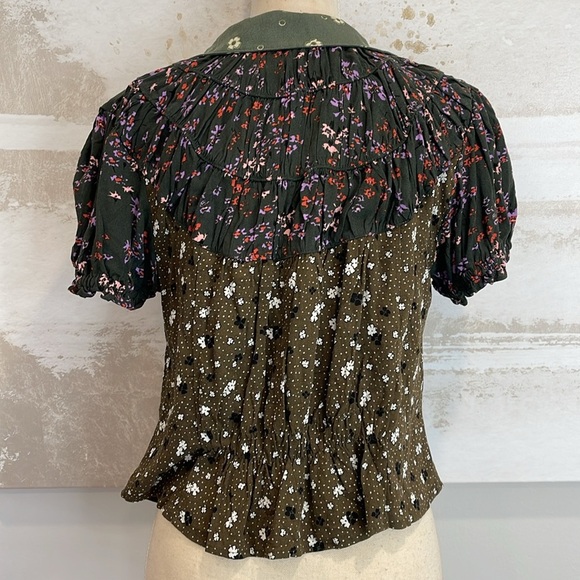 Free People Bella Blouse (NWT) Kelp Forest Combo size small - Picture 8 of 9